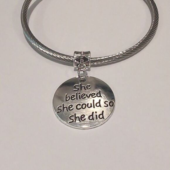 Pandora Jewelry - Silver She Believed She Could Dangle Charm for‎ Pandora Style Bracelet